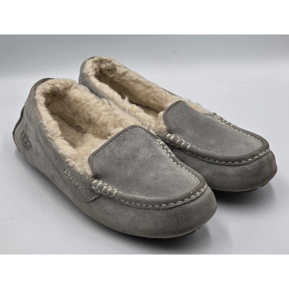 UGG women's Ansley Slip OnGray suede shearling slippers Shoes sz 10 UGG S/N 3312